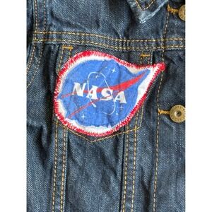 Wrangler NASA Denim Jacket Toddler Boys 3T Dark Wash Blue Jean Jacket Custom